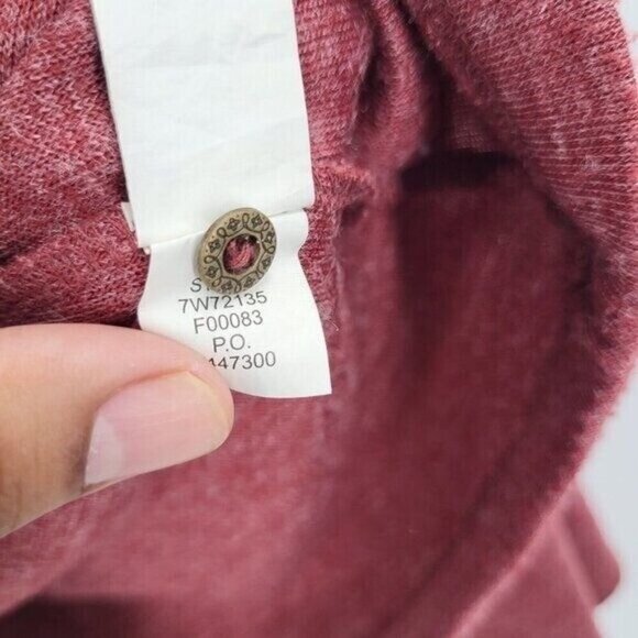 Lucky Brand Long Sleeve Top Womens Size Small Maroon Bell Sleeves 7W72135 - Picture 6 of 11